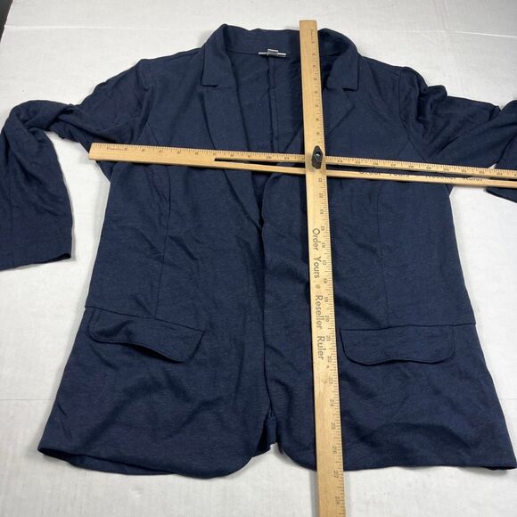 J.Jill Linen Blend Blazer Blue Casual Business Chic Everyday Preppy Jacket M - Picture 5 of 11